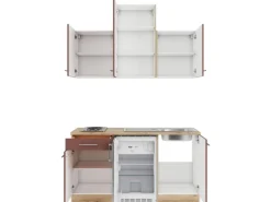 Optifit Miniküchen|Kühlschränke<Bari407 Miniküche 150 cm Rostrot