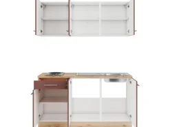 Optifit Bari407 Miniküche 150 cm Rostrot< Miniküchen|Kochfelder