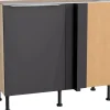 Optifit Eck-U-schrank f. Geschirrsp. Linus984 100/65x87x58,4 cm Anthr. Wildeiche< Küchenschränke