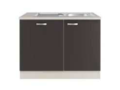 Optifit Faro220 Küchen-Spülenschrank-Set Anthrazit< Küchenschränke