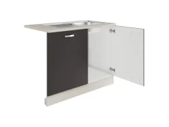 Optifit Faro220 Küchen-Spülenschrank-Set Anthrazit< Küchenschränke