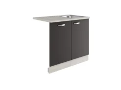 Optifit Küchenschränke<Faro220 Küchen-Spülenschrank-Set Anthrazit