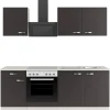 Outlet Optifit Faro220 Küchenzeile 210 cm ohne E-Geräte Anthrazit
