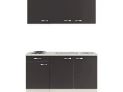 Optifit Miniküchen|Kochfelder<Faro220 Miniküche 150 cm Anthrazit
