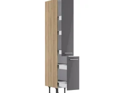 Optifit Küchenschränke<Küchen-Apothekerschrank Jonte984 30cmx211,8cmx58,4cm Anthra.-WildEiche