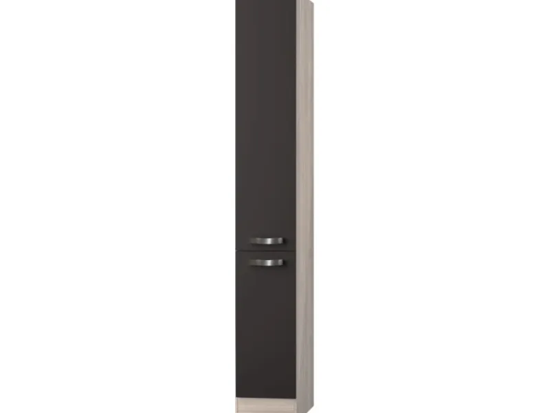 Optifit Küchen-Apothekerschrank Faro220 30cm x 206,8cm x 57,1cm Anthrazit-Braun< Küchenschränke