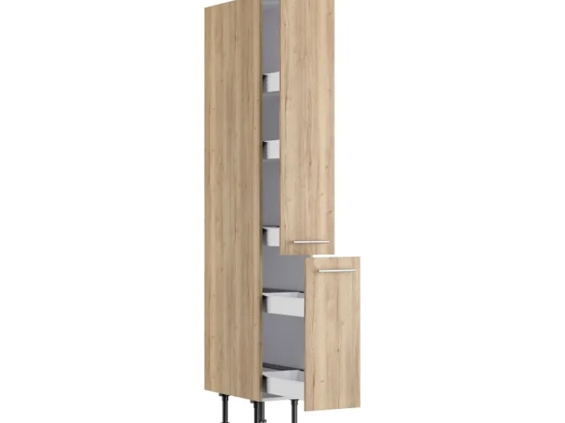 Optifit Küchen-Apothekerschrank Erik290 30 cm x 211,8 cm x 58,4 cm Wildeiche< Küchenschränke