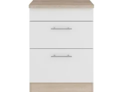 Optifit Küchen-Auszugsunterschrank Dakar286 60cm Weiß Sgl. für Glaskeramikkochf< Kücheninseln