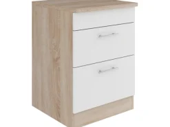 Optifit Küchen-Auszugsunterschrank Dakar286 60cm Weiß Sgl. für Glaskeramikkochf< Kücheninseln