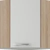 Optifit Küchenschränke<Küchen-Eckoberschrank Dakar286 60/60 cm x 57,6 cm x 34,6 cm Weiß-Eiche