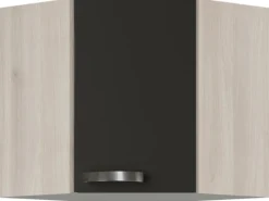 Optifit Küchenschränke<Küchen-Eckoberschrank Dakar220 60/60cm x 57,6cm x 34,6cm Anthrazit-Braun