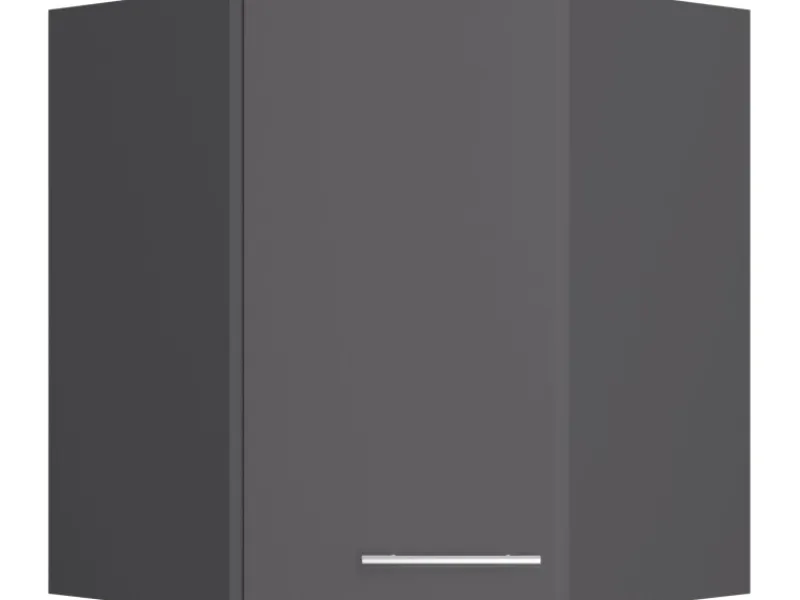 Optifit Küchen-Eckoberschrank Ingvar420 60/60cm x 70,4cm x 34,9cm Anthrazit/Matt< Küchenschränke