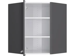 Optifit Küchen-Eckoberschrank Ingvar420 60/60cm x 70,4cm x 34,9cm Anthrazit/Matt< Küchenschränke