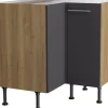 Optifit Küchen-Eck-Unterschrank Jonte984 90/90cmx57cmx58,4cm Anthra.-WildEiche< Küchenschränke