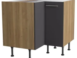 Optifit Küchen-Eck-Unterschrank Jonte984 90/90cmx57cmx58,4cm Anthra.-WildEiche< Küchenschränke