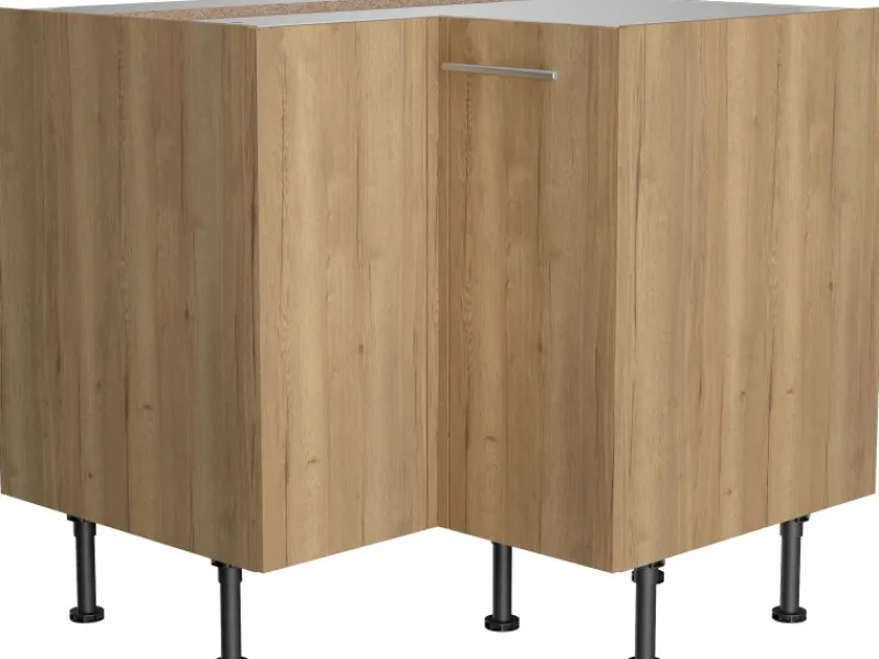 Optifit Küchen-Eck-Unterschrank Erik290 90/90 cm x 87 cm x 58,4 cm Wildeiche< Küchenschränke
