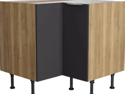 Optifit Küchenschränke<Küchen-Eck-Unterschrank Linus984 90/90cmx87cmx58,4cm Anthra.-WildEiche