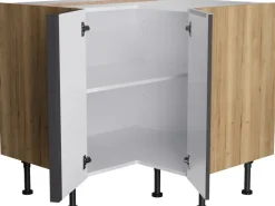 Optifit Küchenschränke<Küchen-Eck-Unterschrank Linus984 90/90cmx87cmx58,4cm Anthra.-WildEiche