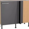 Best Optifit Küchen-Eck-Unterschrank Jonte984 100/65x 87x 58,4cm Anthrazit Wildeiche