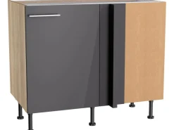 Best Optifit Küchen-Eck-Unterschrank Jonte984 100/65x 87x 58,4cm Anthrazit Wildeiche