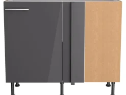 Best Optifit Küchen-Eck-Unterschrank Jonte984 100/65x 87x 58,4cm Anthrazit Wildeiche