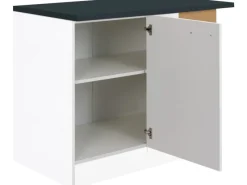 Best Optifit Küchen-Eck-Unterschrank Salo214 100 cm x 84,8 cm x 60 cm Weiß