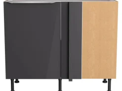 Optifit Küchen-Eck-Unterschrank Linus984 100/65x 87x 58,4cm Anthrazit Wildeiche< Küchenschränke