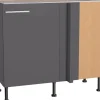 New Optifit Küchen-Eck-Unterschrank Ingvar420 100/65 x 87 x 58,4 cm Anthrazit Matt