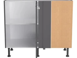New Optifit Küchen-Eck-Unterschrank Ingvar420 100/65 x 87 x 58,4 cm Anthrazit Matt