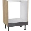 Optifit Kochfelder|Küchenschränke<Küchen-Herdumbau Jonte984 60 cm x 87 cm x 58,4 cm Anthrazit-Wildeiche