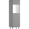 Optifit Kühlschränke|Einbauküchen<Küchen-Hochschrank für Backofen und Kühlschrank Mats825 60 cm Basaltgrau