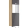 Best Optifit Küchen-Hochschrank für Backof./Kühlschr. Jonte984 60cm Anthra.-WildEiche
