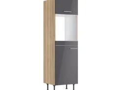 Best Optifit Küchen-Hochschrank für Backof./Kühlschr. Jonte984 60cm Anthra.-WildEiche