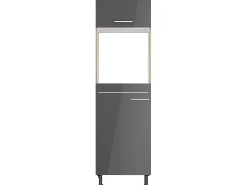 Best Optifit Küchen-Hochschrank für Backof./Kühlschr. Jonte984 60cm Anthra.-WildEiche