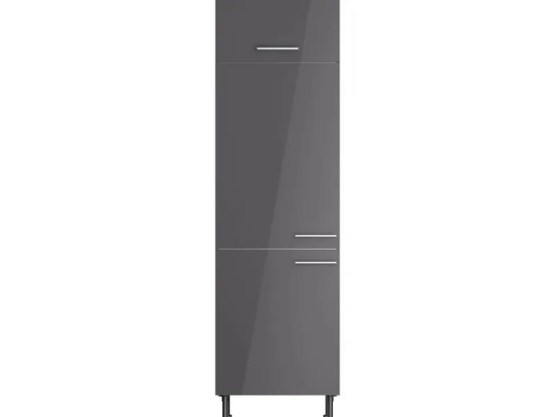 New Optifit Küchen-Hochschrank für Kühlschrank Jonte984 60 cm Anthrazit-Wildeiche