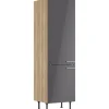 New Optifit Küchen-Hochschrank Jonte984 60cm x 211,8cm x 58,4cm Anthrazit-Wildeiche