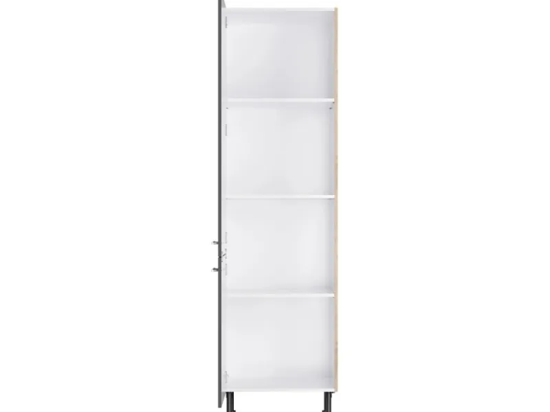 New Optifit Küchen-Hochschrank Jonte984 60cm x 211,8cm x 58,4cm Anthrazit-Wildeiche