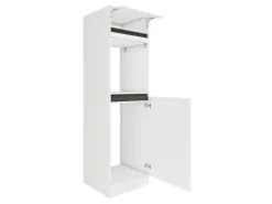 Optifit Küchen-Hochschrank f. Backofen u. Kühlschrank 60cm Weiß Anthrazit< Kühlschränke|Küchenschränke