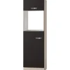 Optifit Küchen-Hochschrank f. Backofen u. Kühlschr. Faro220 60cm Anthrazit-Braun< Kühlschränke|Küchenschränke