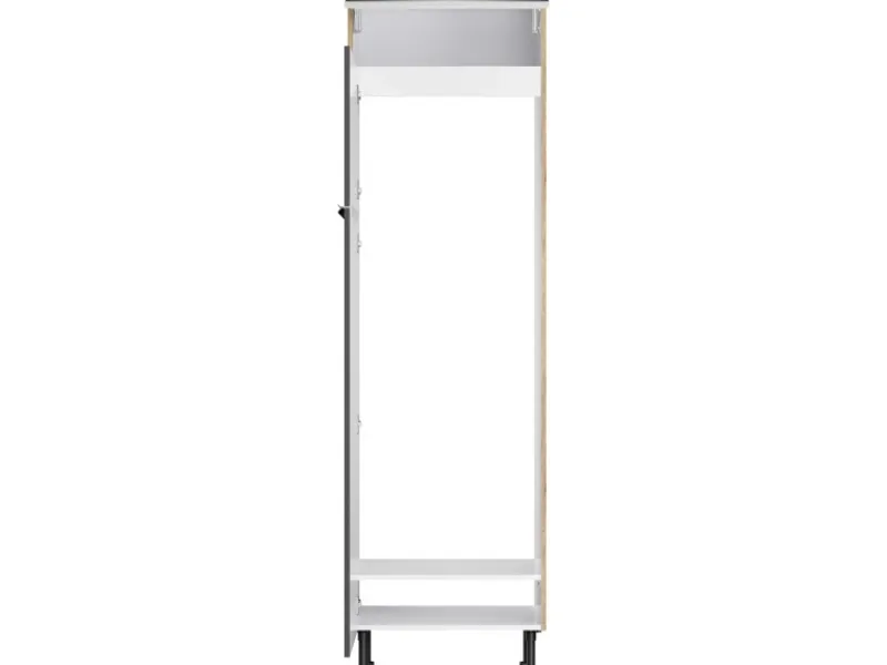 Discount Optifit Küchen-Hochschrank f. Kühl-Gefrier-Kombi Linus984 60cm Anthra.-WildEiche