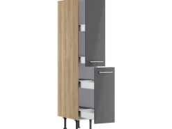 Outlet Optifit Küchen-Midi-Apothekerschrank Jonte984 30 cm Anthrazit-Wildeiche
