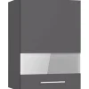 Optifit Küchenschränke<Küchen-Oberschrank mit Glassegment Ingvar420 50 cm Anthrazit Matt