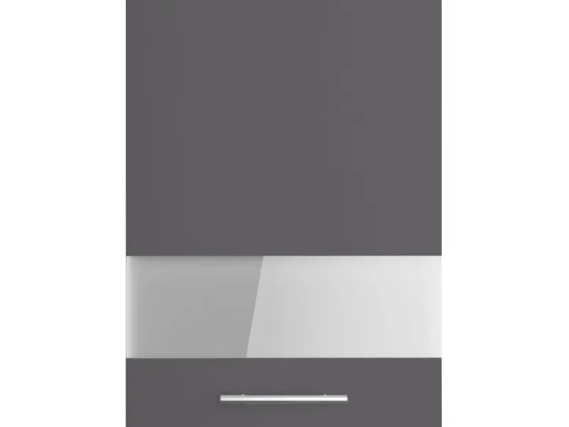 Optifit Küchenschränke<Küchen-Oberschrank mit Glassegment Ingvar420 50 cm Anthrazit Matt