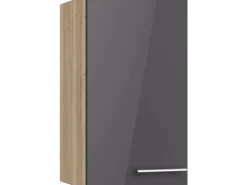 New Optifit Küchen-Oberschrank Jonte984 40cm x 70,4cm x 34,9cm Anthrazit-Wildeiche