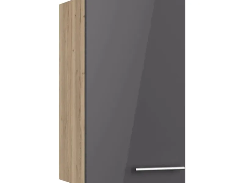 New Optifit Küchen-Oberschrank Jonte984 40cm x 70,4cm x 34,9cm Anthrazit-Wildeiche