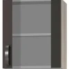 Optifit Küchen-Oberschrank mit Stollenglastür Faro220 50cmx57,6cm Anthra.-Braun< Küchenschränke