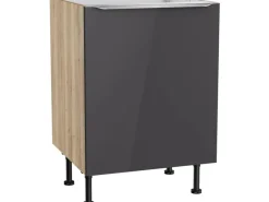 Optifit Küchenschränke<Küchen-Spülenunterschrank Linus984 60x87x58,4cm Anthra.-WildEiche
