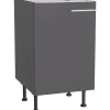 Optifit Küchenschränke<Küchen-Spülenunterschrank Ingvar420 50 x 87 x 58,4cm Anthrazit Matt