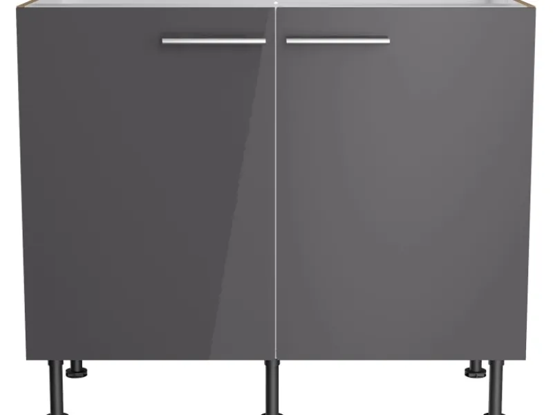 Optifit Küchenschränke<Küchen-Spülenunterschrank Jonte984 100cmx87cmx58,4cm Anthra.-WildEiche
