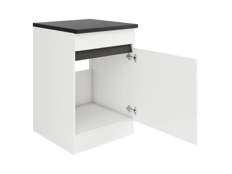 Optifit Küchen-Spülenunterschrank 60 x 88 x 60 cm Luca932 Weiß Anthrazit< Küchenschränke